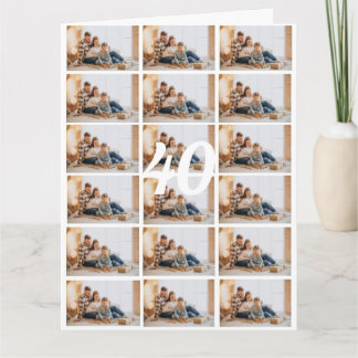 Collage photo de 40e ou tout âge Grande carte d'an