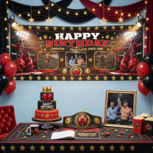 Collage photo de boxe personnalisé pour anniversai