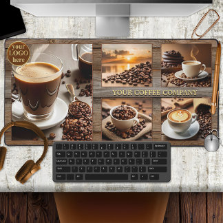 Collage photo de café rustique en bois