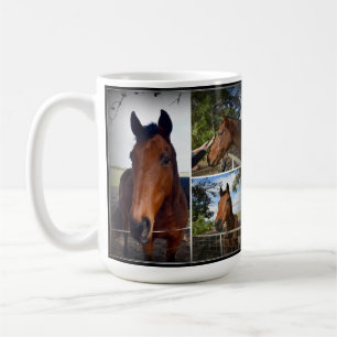 Collage photo de cheval Brown, Mug de café