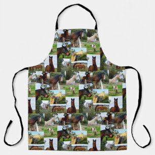 Collage photo de cheval, tablier d'impression comp