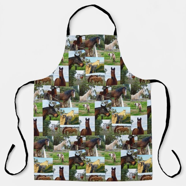 Collage photo de cheval, tablier d'impression comp (Recto)