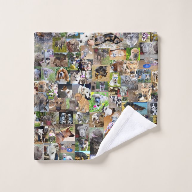 Collage photo de chien, (Gant de toilette)