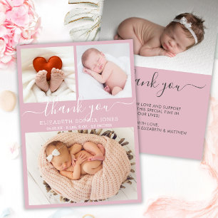Collage photo de Faire-part de naissance de Merci