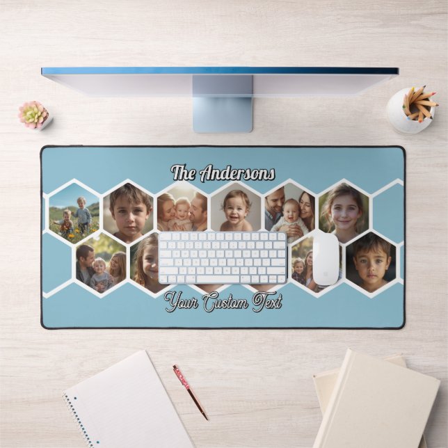 Collage photo de famille en forme d'hexagone (Bureau 1)