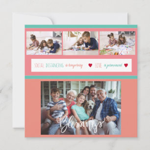 Collage photo de famille rester à la maison messag