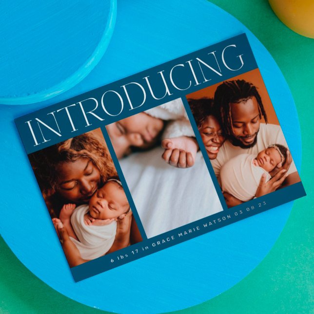 collage photo de feuille minimale faire-part de na (Créateur téléchargé)