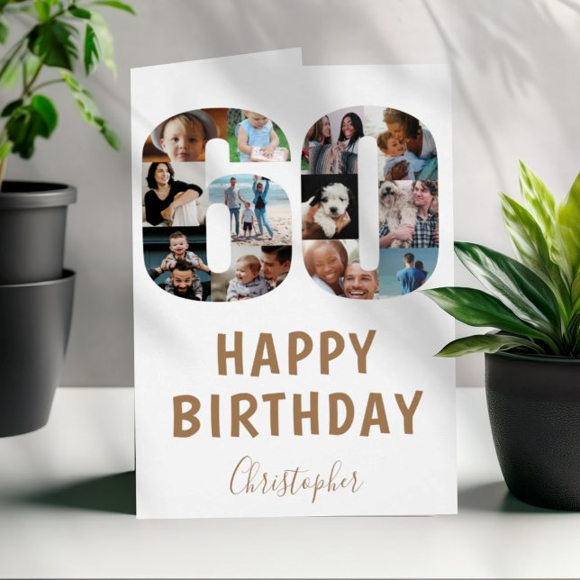 Collage photo de joyeux anniversaire 60 ans modern (Créateur téléchargé)