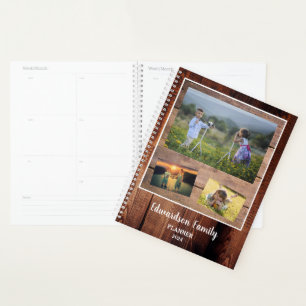 Collage photo de la famille de la grange rustique