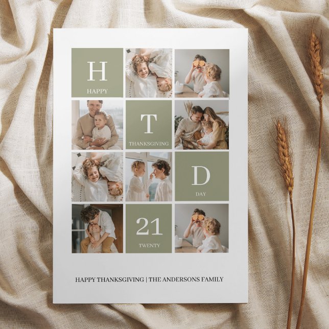 Collage photo de la famille verte personnalisée |  (Créateur téléchargé)