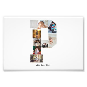 Collage photo de lettre noir et blanc P