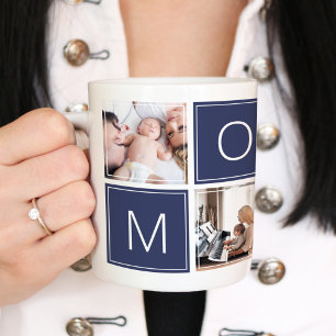 Collage Photo de Maman Moderne sur un Grand Mug Pe
