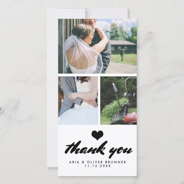 Collage photo du Merci Mariage moderne Trois (Devant)