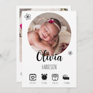 Collage photo du nouveau-né Faire-part de naissanc