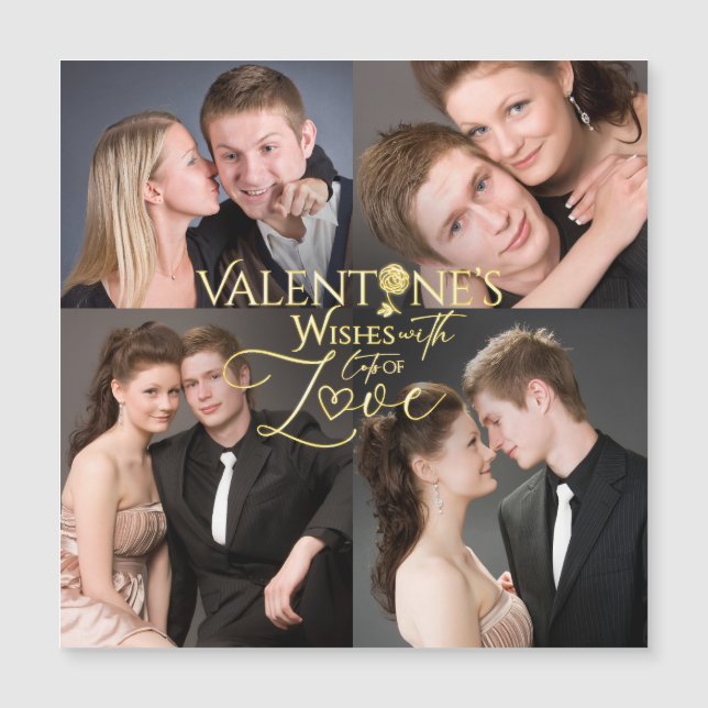 Collage photo élégant de la Saint-Valentin en or (Devant)