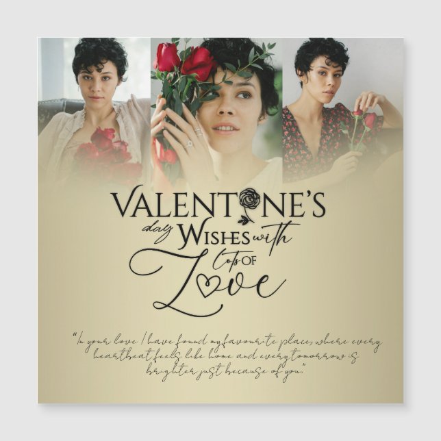 Collage photo élégant doré pour la Saint-Valentin (Devant)