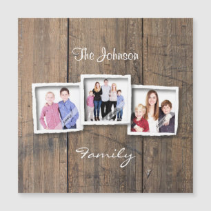 Collage photo en bois rustique personnalisé