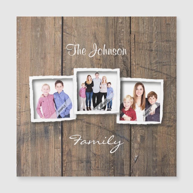 Collage photo en bois rustique personnalisé (Devant)