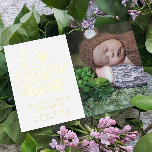 Collage photo faire-part de naissance | Je suis no (Créateur téléchargé)