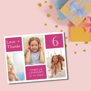 Collage photo fille rose Merci Anniversaire Amour