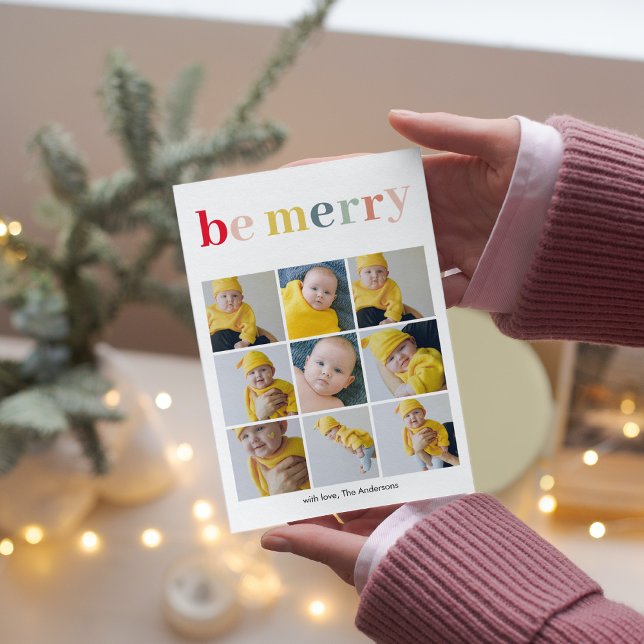 Collage Photo | Happy Holiday Colorful Be Merry (Créateur téléchargé)