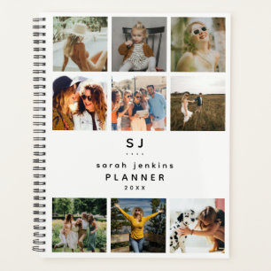 Collage photo initial/nom moderne 2027 annuel