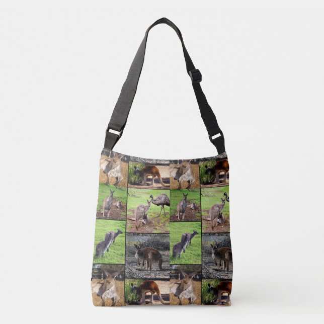 Collage Photo Kangaroo, Sac Crossbody À Impression (Devant)