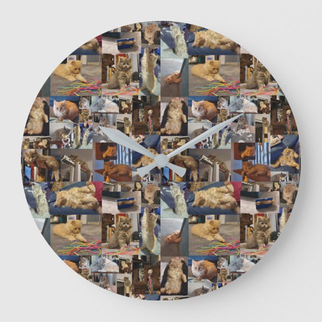 Collage photo Kitten, horloge murale (Recto)