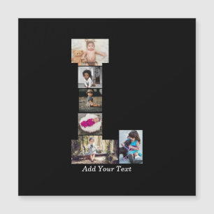 Collage photo L en lettres noires et blanches