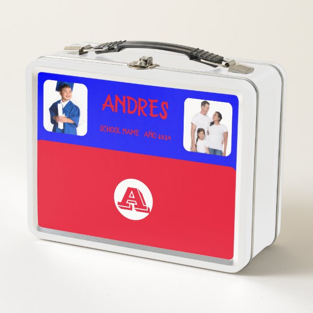 COLLAGE photo Lunchbox BLUE RED Pour Customiser (Devant)