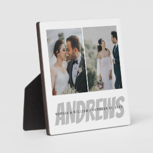 Collage photo Mariage personnalisé Plaque Élégante