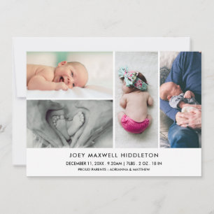 Collage photo minimal faire-part de naissance