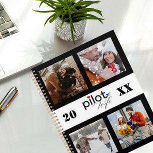 Collage photo minimaliste moderne, épouse de pilot