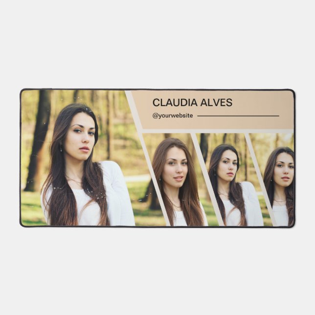 Collage photo moderne Brown Mat de bureau (Recto)
