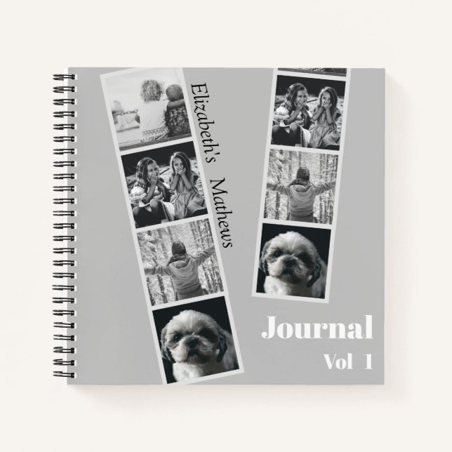 Collage photo moderne Carnet noir & blanc (Devant)