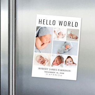 Collage photo moderne Faire-part de naissance magn
