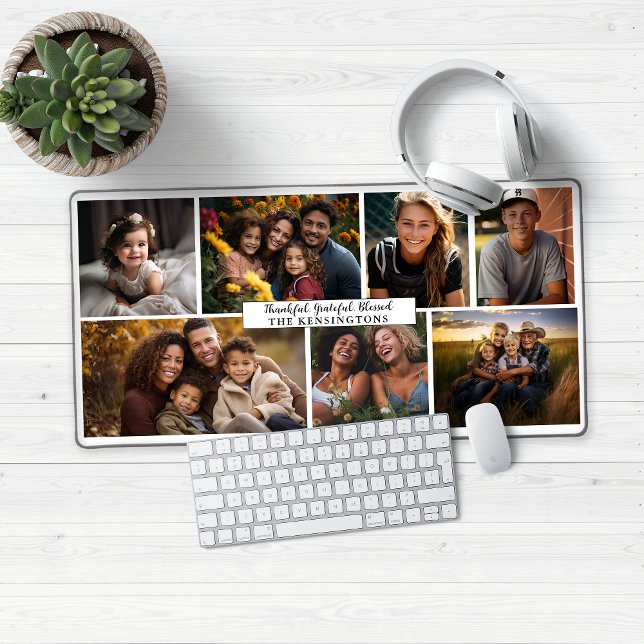 Collage photo moderne personnalisé (Modern Photo Collage Desk Mat Mouse Pad)