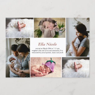 Collage photo multiple Faire-part de naissance Gir
