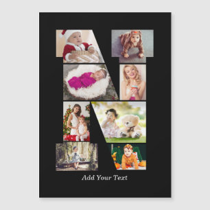 Collage photo N en lettres noires et blanches