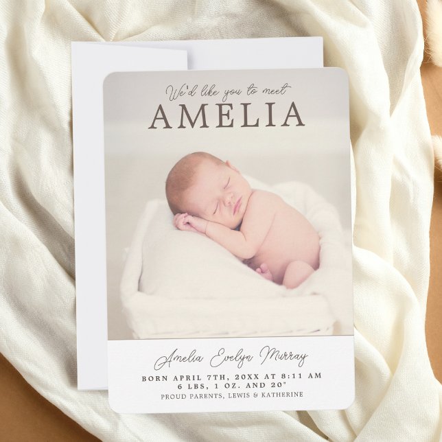 Collage photo neutre Faire-part bébé (Créateur téléchargé)