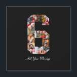 Collage photo noir et blanc numéro 6<br><div class="desc">Ce produit personnalisable est l'endroit où les photos sont disposées pour former la forme d'un nombre. Il est souvent utilisé pour les célébrations importantes comme les anniversaires, les anniversaires de mariage ou les réalisations, permettant aux utilisateurs de mettre en valeur des images mémorables dans un seul affichage accrocheur. Les conceptions...</div>