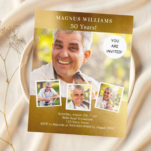 Collage photo or invitation d'anniversaire