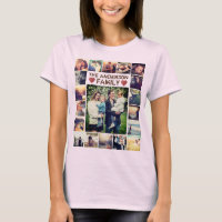 Collage photo personnalisé Coeurs et texte T-Shirt