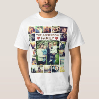 Collage photo personnalisé Coeurs et texte T-Shirt