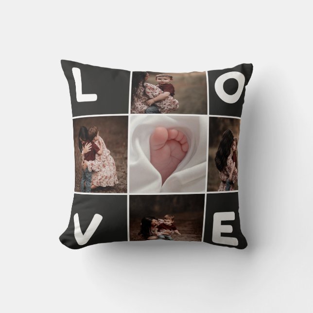 Collage photo personnalisé LOVE Coussin - Personna (Recto)