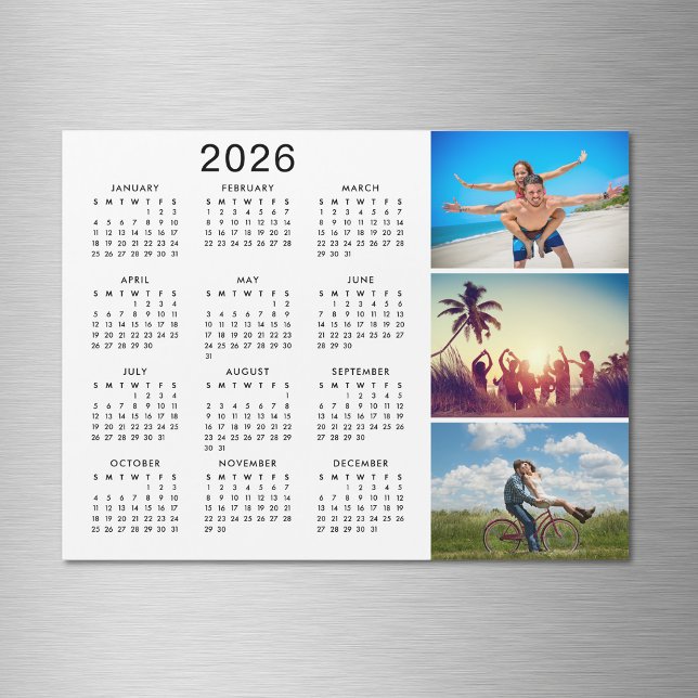 Collage photo personnalisé Magnet Calendrier 2026 (Créateur téléchargé)