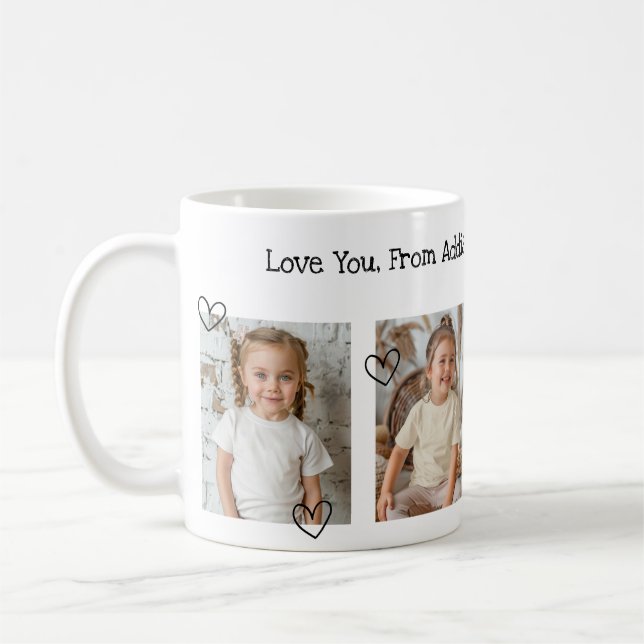 Collage photo personnalisé We Love You Text Mug (Gauche)