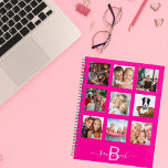 collage photo rose chaud nom monogramme 2025<br><div class="desc">Faites votre propre collage photo de famille unique en cadeau ou pour vous-même. Utilisez quatre, 9 de vos photos préférées de votre famille, amis, destination de voyage de rêve ou animal de compagnie! Personnalisez et ajoutez un nom et votre lettre monogramme. Le nom est écrit avec un script de style...</div>