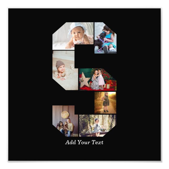 Collage photo S en lettres noires et blanches (Devant)