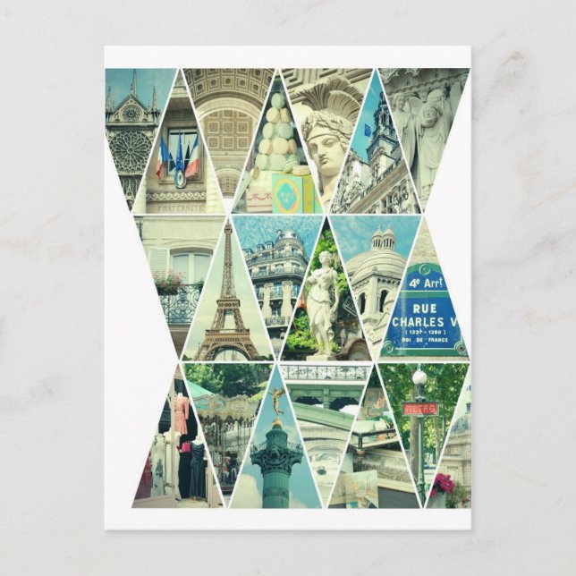 Collage photo Triangle Paris tendance - Carte post (Devant)